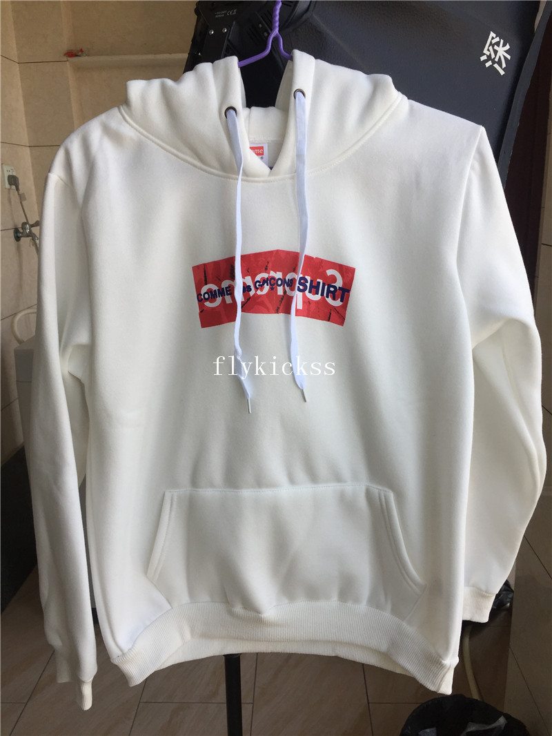 Supreme SUP Box Logo White Hoodie